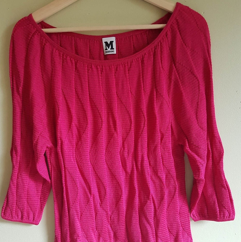 NWT M by Missoni Hot Pink Knitted Top sz 4
